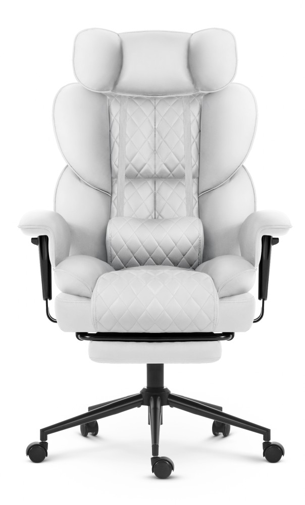 Fotel biurowy ergonomiczny obrotowy Hell's Chair HC- 1037 White Biały Ekoskóra