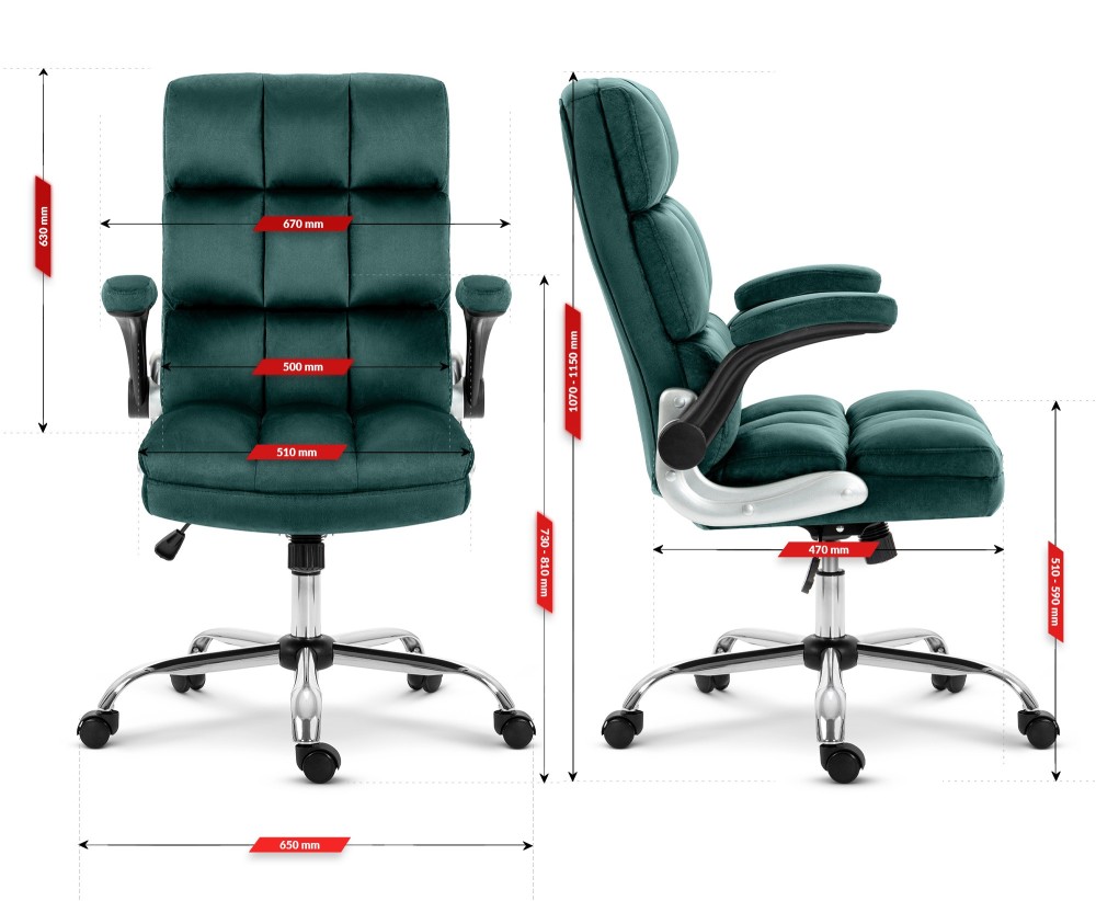 Fotel biurowy obrotowy Hell's Chair HC- 1020 Green Zielony Tkanina Welurowa