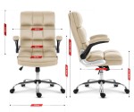 Fotel biurowy obrotowy Hell's Chair HC- 1020 Beige Beżowy Tkanina Welurowa