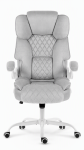 Fotel biurowy obrotowy Hell's Chair HC- 1033 Grey White Szary Biały Tkanina Welurowa