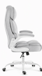 Fotel biurowy obrotowy Hell's Chair HC- 1033 Grey White Szary Biały Tkanina Welurowa