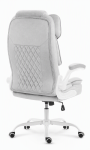 Fotel biurowy obrotowy Hell's Chair HC- 1033 Grey White Szary Biały Tkanina Welurowa