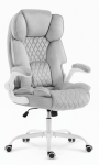 Fotel biurowy obrotowy Hell's Chair HC- 1033 Grey White Szary Biały Tkanina Welurowa