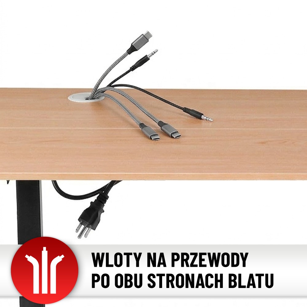 Biurko elektryczne z regulacją wysokości Hell's Chair Natur Wood Black