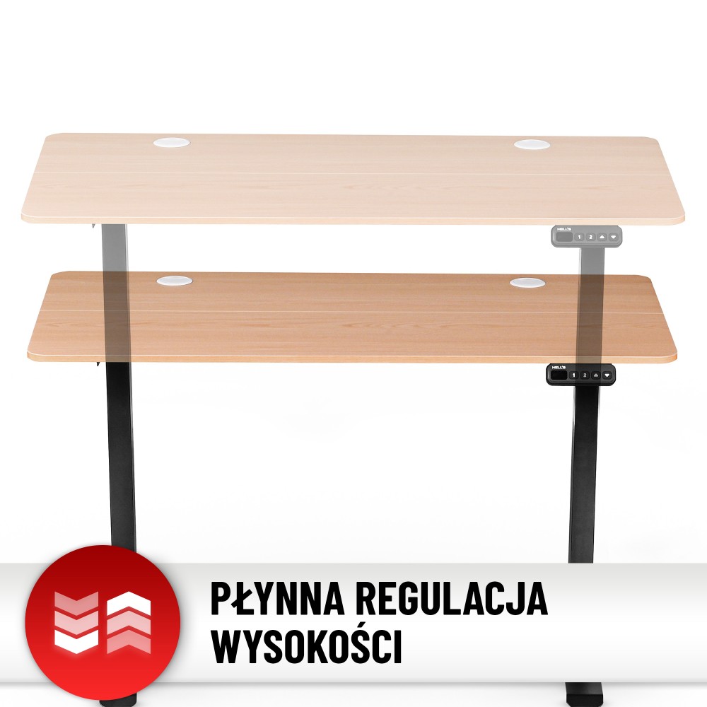 Biurko elektryczne z regulacją wysokości Hell's Chair Natur Wood Black
