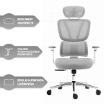 Fotel biurowy ergonomiczny obrotowy Hell's Chair HC- 1043 Szary Tkanina