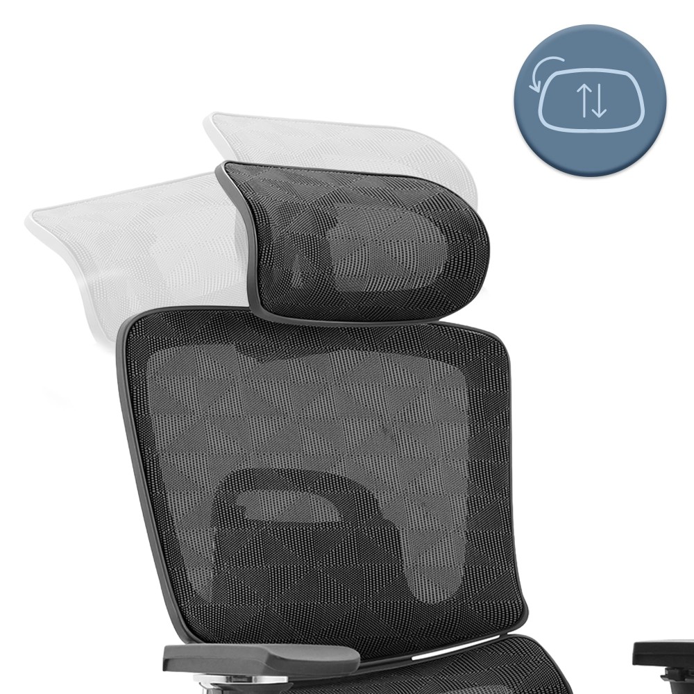 Fotel biurowy ergonomiczny obrotowy ERGONOBLE 3055 Czarny TKANINA