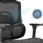 Fotel biurowy ergonomiczny obrotowy ERGONOBLE 3055 Czarny TKANINA