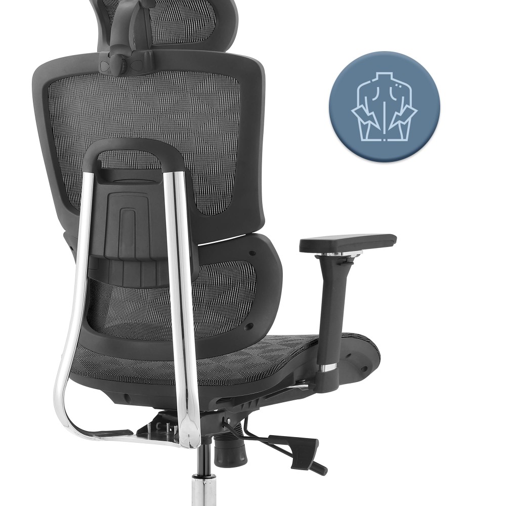 Fotel biurowy ergonomiczny obrotowy ERGONOBLE 3055 Czarny TKANINA