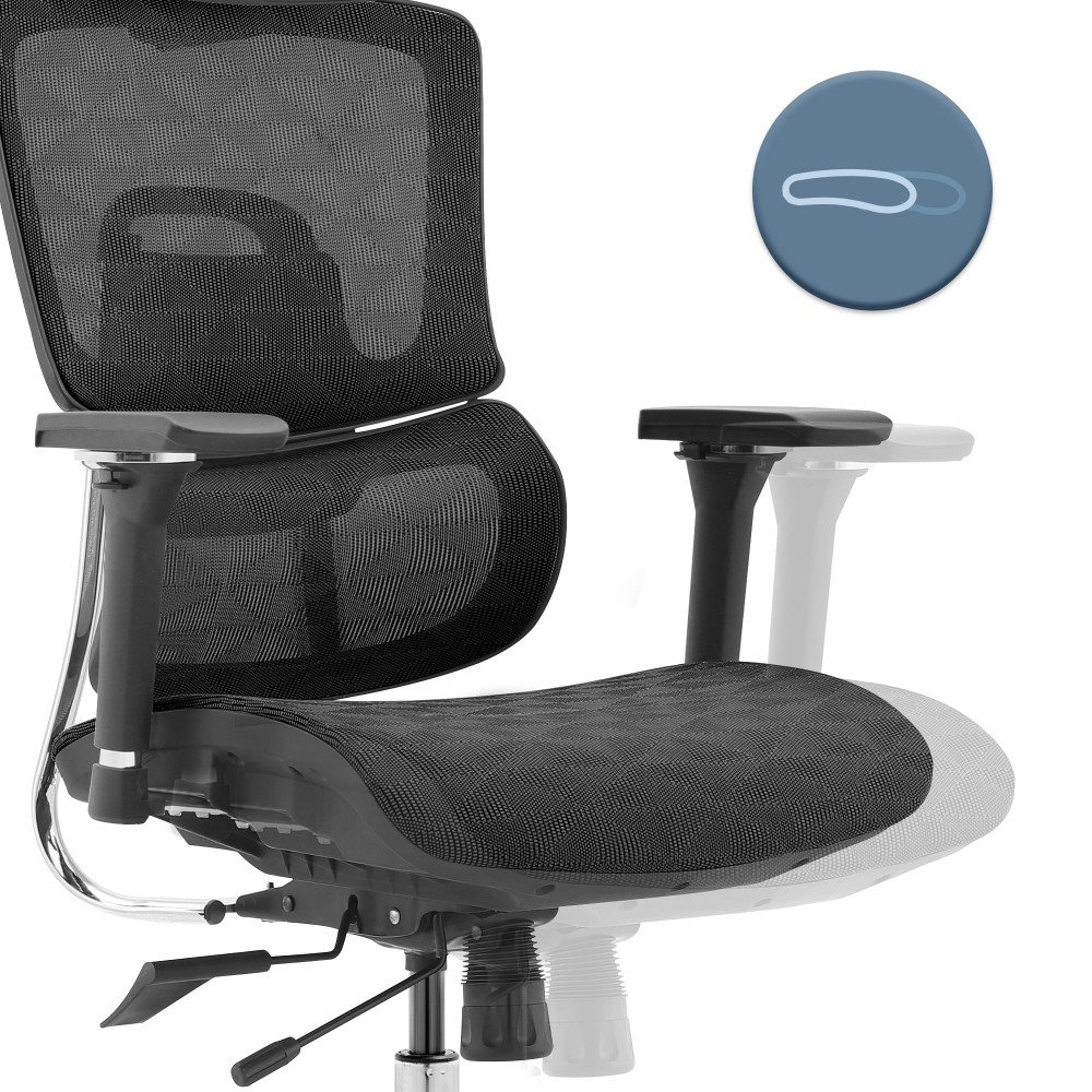 Fotel biurowy ergonomiczny obrotowy ERGONOBLE 3055 Czarny TKANINA