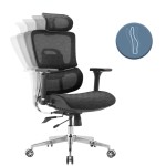 Fotel biurowy ergonomiczny obrotowy ERGONOBLE 3055 Czarny TKANINA