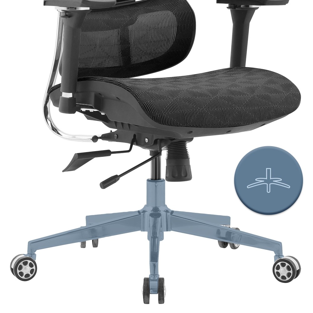 Fotel biurowy ergonomiczny obrotowy ERGONOBLE 3055 Czarny TKANINA
