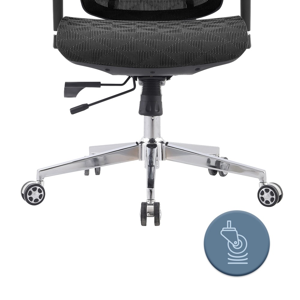 Fotel biurowy ergonomiczny obrotowy ERGONOBLE 3055 Czarny TKANINA