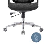 Fotel biurowy ergonomiczny obrotowy ERGONOBLE 3055 Czarny TKANINA
