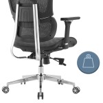 Fotel biurowy ergonomiczny obrotowy ERGONOBLE 3055 Czarny TKANINA