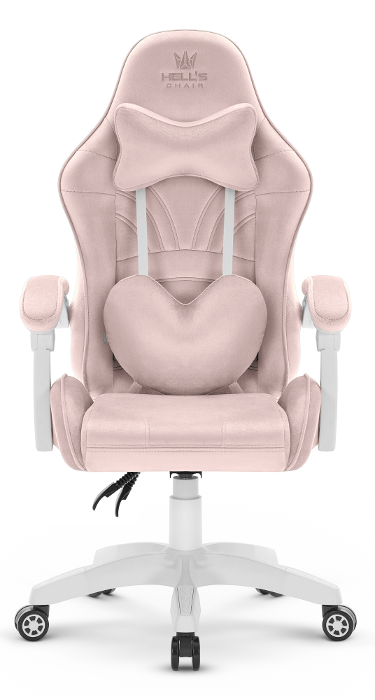 Fotel Gamingowy dla dzieci Hell's Chair Rainbow KIDS 2.0 Pink Różowy Tkanina Welurowa