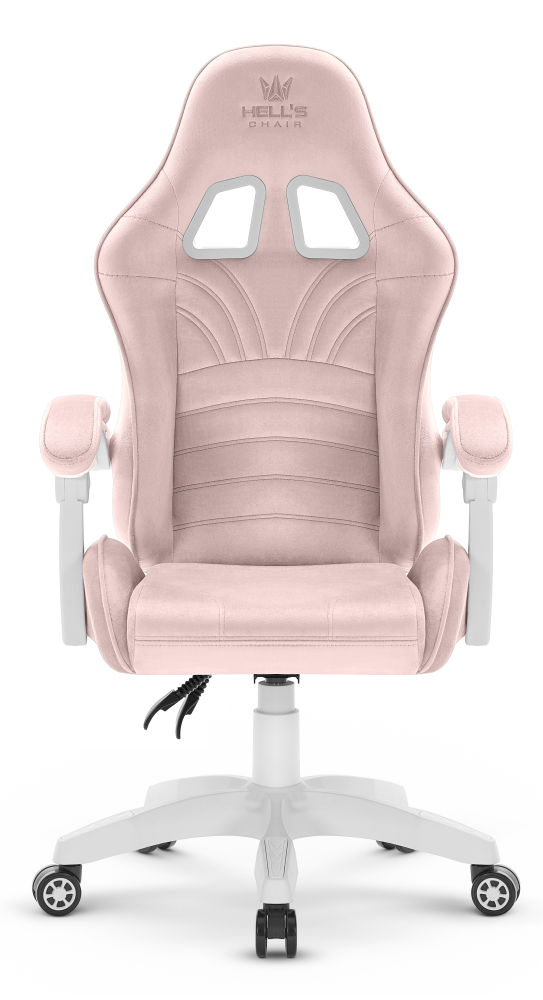 Fotel Gamingowy dla dzieci Hell's Chair Rainbow KIDS 2.0 Pink Różowy Tkanina Welurowa
