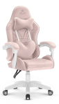 Fotel Gamingowy dla dzieci Hell's Chair Rainbow KIDS 2.0 Pink Różowy Tkanina Welurowa