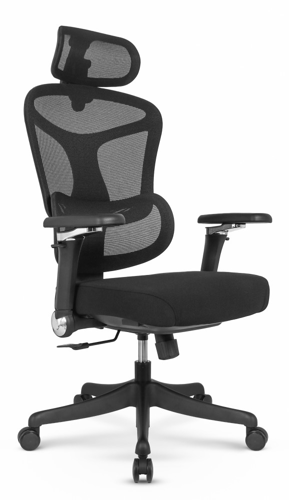 Fotel biurowy ergonomiczny obrotowy Hell's Chair HC- 1048 Black Czarny Tkanina Premium