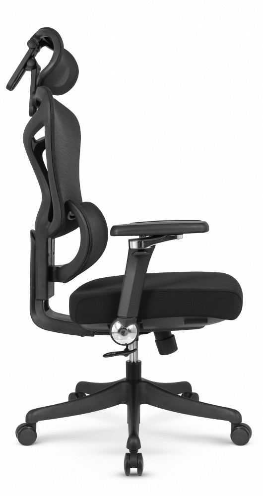 Fotel biurowy ergonomiczny obrotowy Hell's Chair HC- 1048 Black Czarny Tkanina Premium