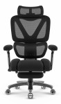 Fotel biurowy ergonomiczny obrotowy Hell's Chair HC- 1063 Black Czarny Tkanina Premium XXL