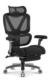 Fotel biurowy ergonomiczny obrotowy Hell's Chair HC- 1063 Black Czarny Tkanina Premium XXL