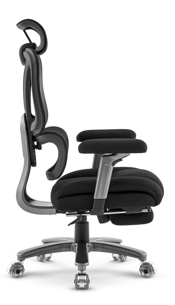 Fotel biurowy ergonomiczny obrotowy Hell's Chair HC- 1063 Black Czarny Tkanina Premium XXL