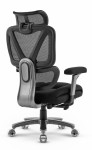Fotel biurowy ergonomiczny obrotowy Hell's Chair HC- 1063 Black Czarny Tkanina Premium XXL