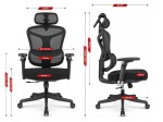 Fotel biurowy ergonomiczny obrotowy Hell's Chair HC- 1048 Black Czarny Tkanina Premium