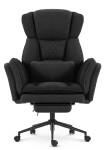 Fotel biurowy ergonomiczny obrotowy Hell's Chair HC- 1036 Black Czarny Tkanina Typu Teddy
