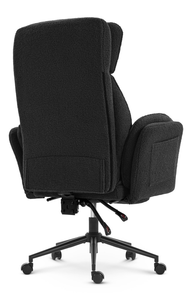 Fotel biurowy ergonomiczny obrotowy Hell's Chair HC- 1036 Black Czarny Tkanina Typu Teddy