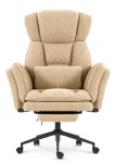 Fotel biurowy ergonomiczny obrotowy Hell's Chair HC- 1036 Beige Beżowy Tkanina Typu Teddy