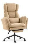 Fotel biurowy ergonomiczny obrotowy Hell's Chair HC- 1036 Beige Beżowy Tkanina Typu Teddy