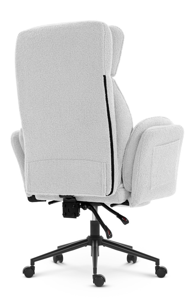 Fotel biurowy ergonomiczny obrotowy Hell's Chair HC- 1036 White Biały Tkanina Typu Teddy