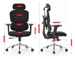 Fotel biurowy ergonomiczny obrotowy Hell's Chair HC- 1053 Czarny Tkanina