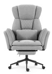 Fotel biurowy ergonomiczny obrotowy Hell's Chair HC- 1036 Light Grey Jasny Szary Tkanina Typu Teddy