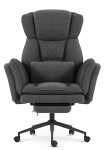 Fotel biurowy ergonomiczny obrotowy Hell's Chair HC- 1036 Dark Grey Ciemny Szary Tkanina Typu Teddy