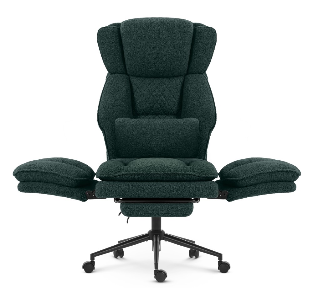 Fotel biurowy ergonomiczny obrotowy Hell's Chair HC- 1036 Green Zielony Tkanina Typu Teddy