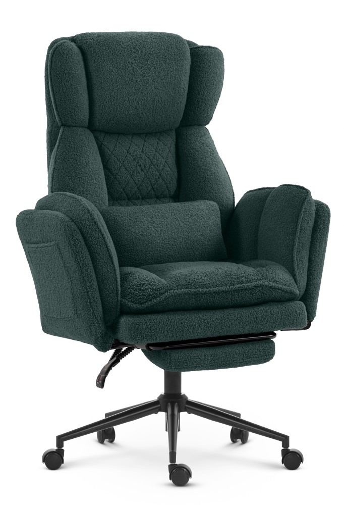 Fotel biurowy ergonomiczny obrotowy Hell's Chair HC- 1036 Green Zielony Tkanina Typu Teddy