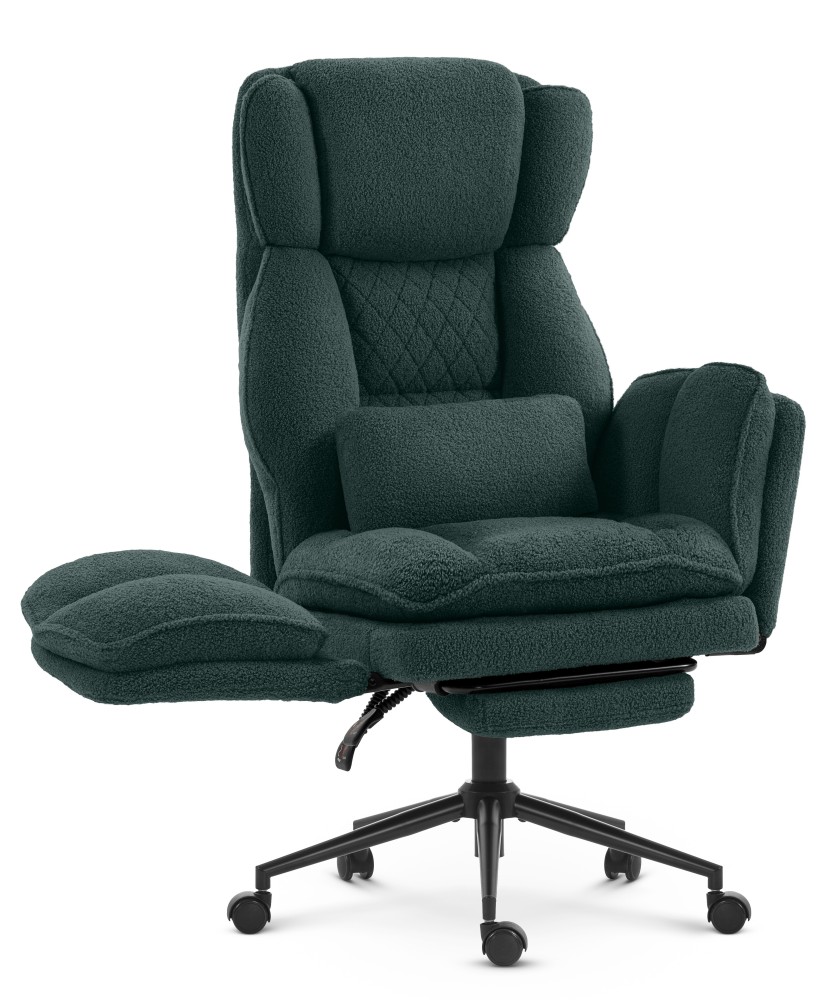Fotel biurowy ergonomiczny obrotowy Hell's Chair HC- 1036 Green Zielony Tkanina Typu Teddy