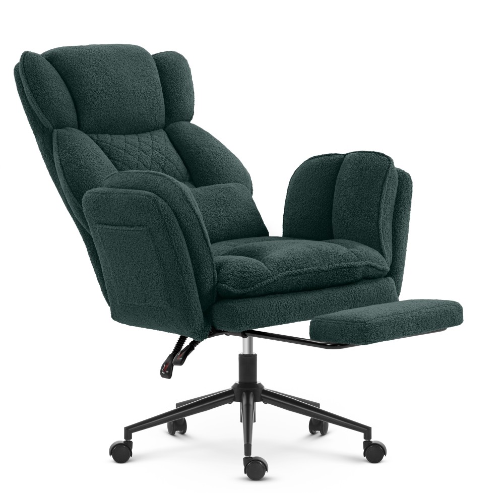 Fotel biurowy ergonomiczny obrotowy Hell's Chair HC- 1036 Green Zielony Tkanina Typu Teddy