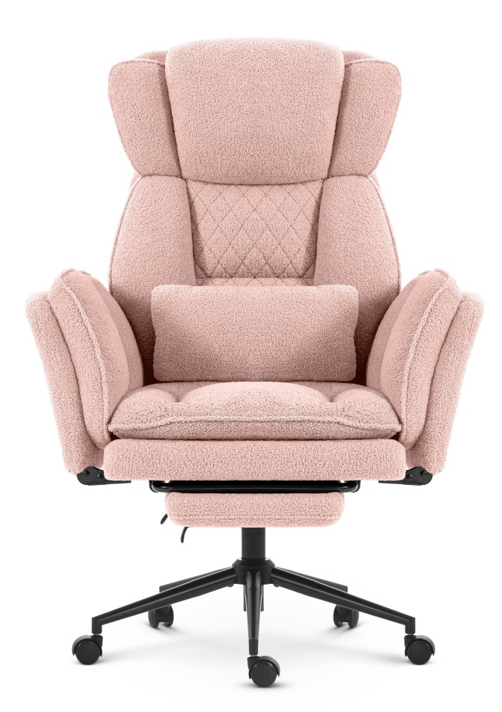Fotel biurowy ergonomiczny obrotowy Hell's Chair HC- 1036 Pink Różowy Tkanina Typu Teddy