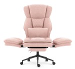 Fotel biurowy ergonomiczny obrotowy Hell's Chair HC- 1036 Pink Różowy Tkanina Typu Teddy