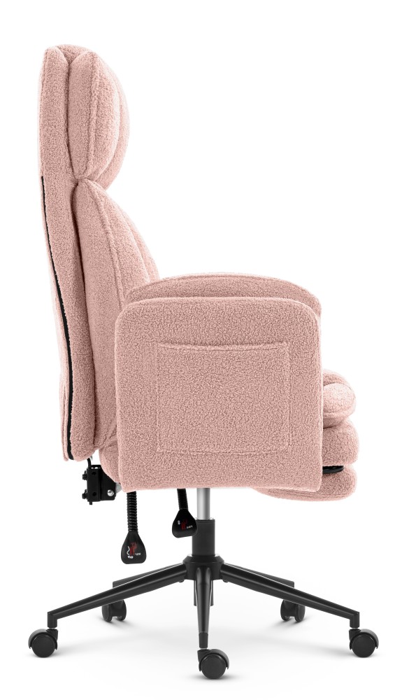 Fotel biurowy ergonomiczny obrotowy Hell's Chair HC- 1036 Pink Różowy Tkanina Typu Teddy