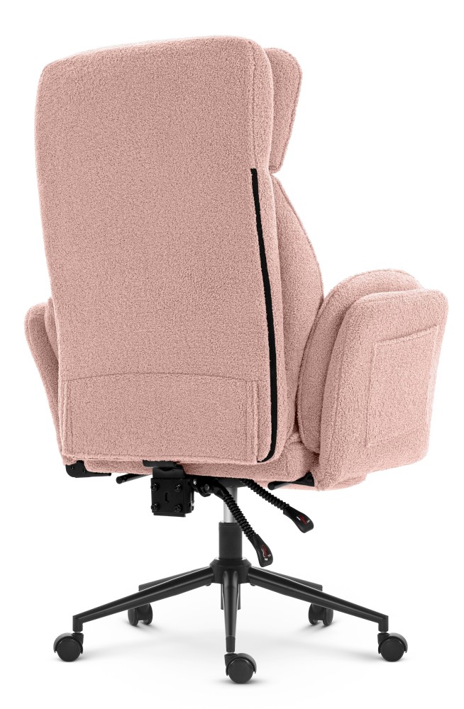 Fotel biurowy ergonomiczny obrotowy Hell's Chair HC- 1036 Pink Różowy Tkanina Typu Teddy