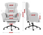 Fotel biurowy ergonomiczny obrotowy Hell's Chair HC- 1036 White Biały Tkanina Typu Teddy