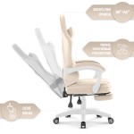 Fotel gamingowy Hell's Chair HC- 1015 Beige Beżowy Tkanina Welurowa