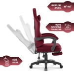 Fotel gamingowy Hell's Chair HC- 1015 Burgundy Burgundowy Tkanina Welurowa
