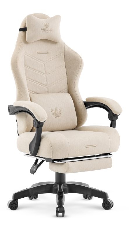 Fotel gamingowy Hell's Chair HC- 1018 Beige Beżowy Tkanina