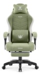 Fotel gamingowy Hell's Chair HC- 1018 Green White Szałwiowy Tkanina